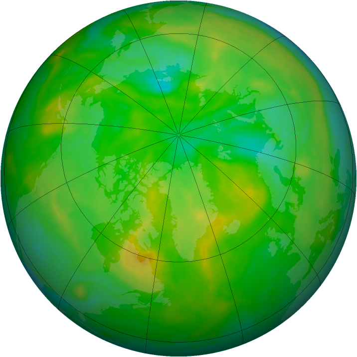 Arctic ozone map for 07 July 2013